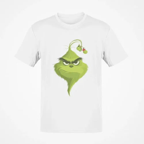 Tricou Grinch globuri alb